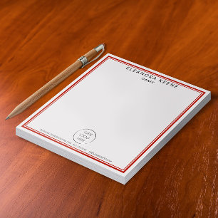 Bloc-note Entreprise de logo à marque rouge, nom et coordonn