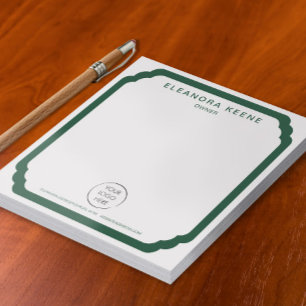 Bloc-note Entreprise Forest Green Logo, Nom et Coordonnées