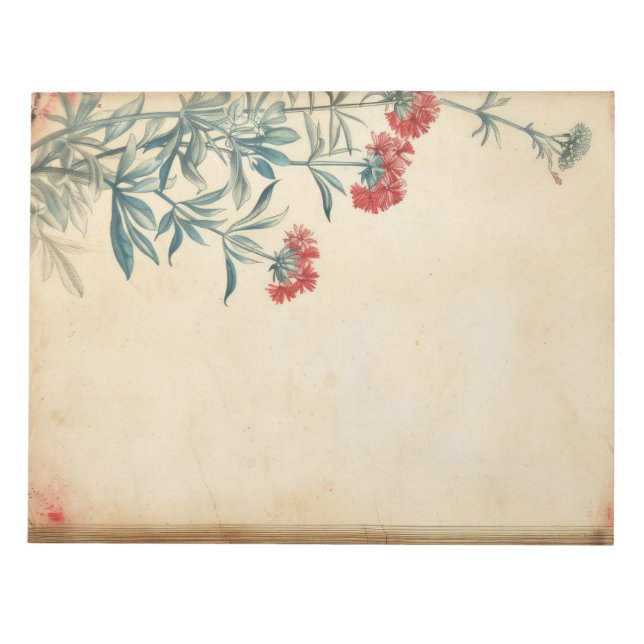 Bloc-note Ephémère de l'illustration de fleurs Yarrow (Devant)