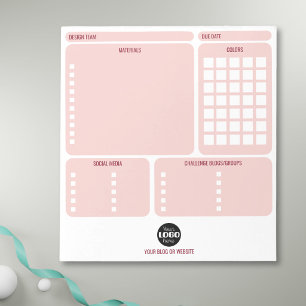 Bloc-note Équipe de conception de création de cartes roses L