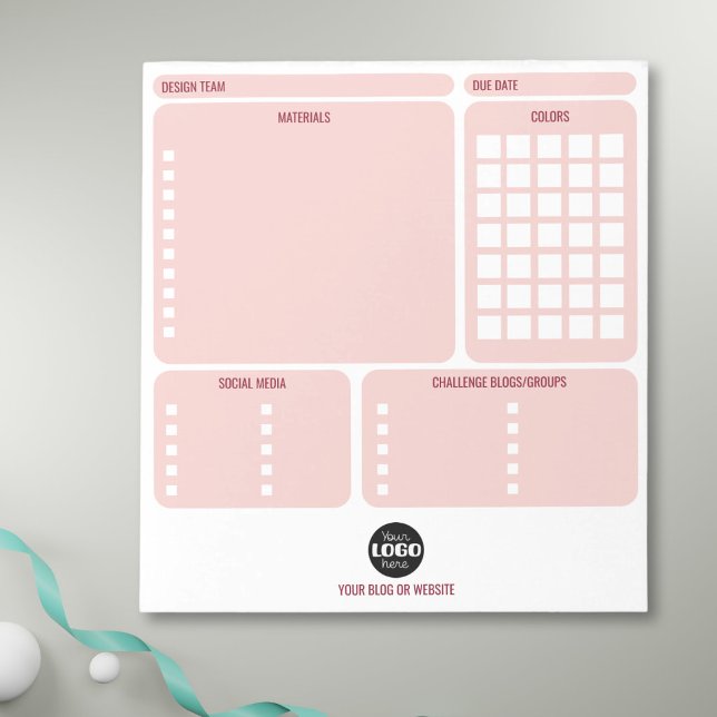 Bloc-note Équipe de conception de création de cartes roses L (Créateur téléchargé)