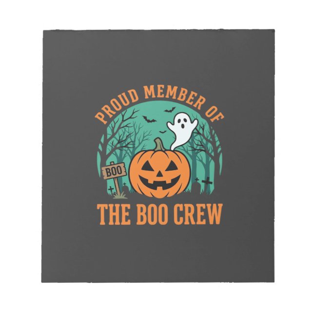 Bloc-note Équipe de fantômes de design de citrouille Hallowe (Devant)