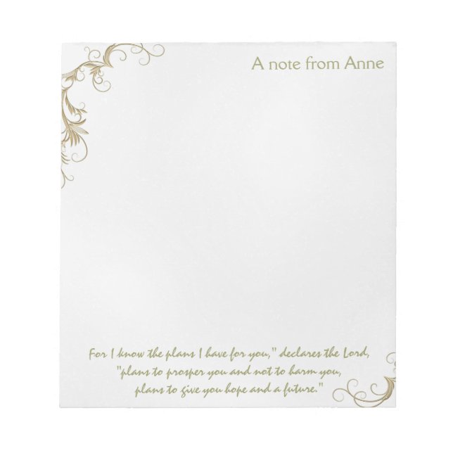 Bloc-note Espoir et avenir, Livre Christian Note personnalis (Devant)