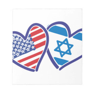 Bloc-note États-Unis Israël Coeur Drapeau