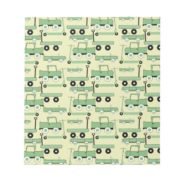 Bloc-note Été Rétro Roues Scooters Voitures Wagons Camions (Devant)