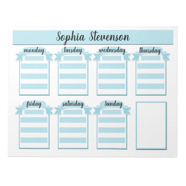 Bloc-note Éteignez Calendrier, créez-vous, planificateur ble (Devant)