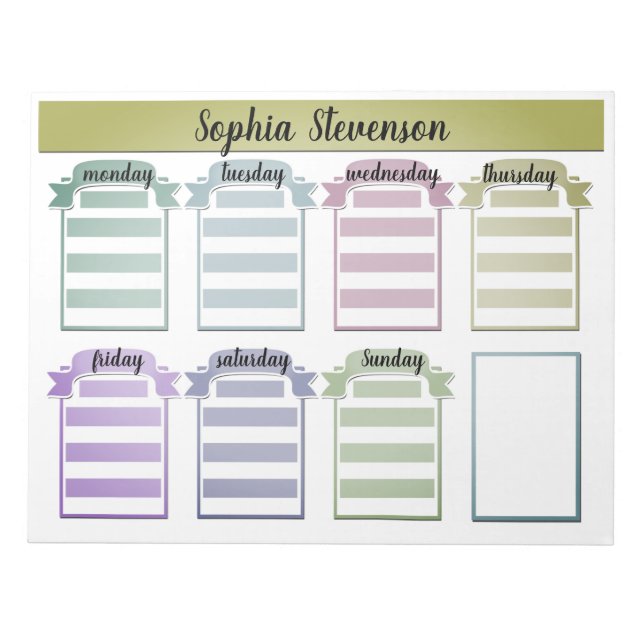 Bloc-note Éteignez Calendrier, créez-vous, planificateur ble (Devant)