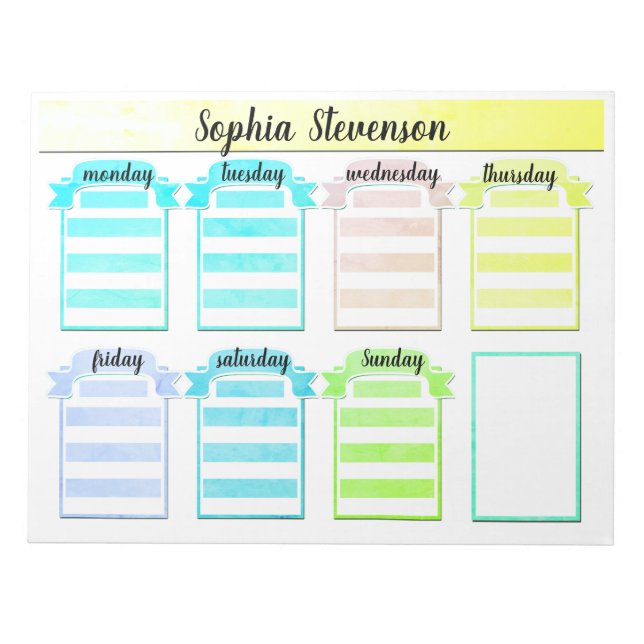 Bloc-note Éteignez Calendrier, créez-vous, planificateur ble (Devant)