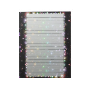 Bloc-note Étoiles brillantes rougeoyantes d'arc-en-ciel dan