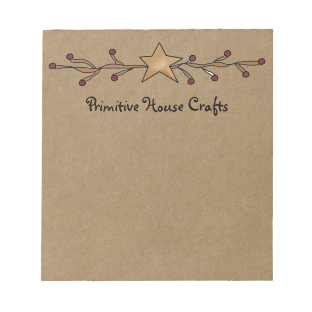 BLOC-NOTE ÉTOILES ET BERRIES PRIMITIVES SUR KRAFT NOTE PAD (Devant)