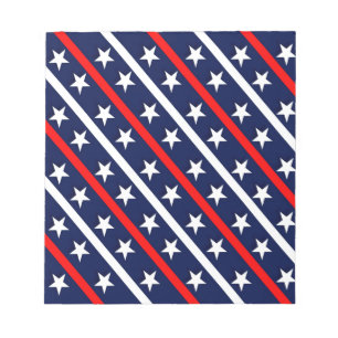Bloc-note étoiles patriotiques de bleu blanc