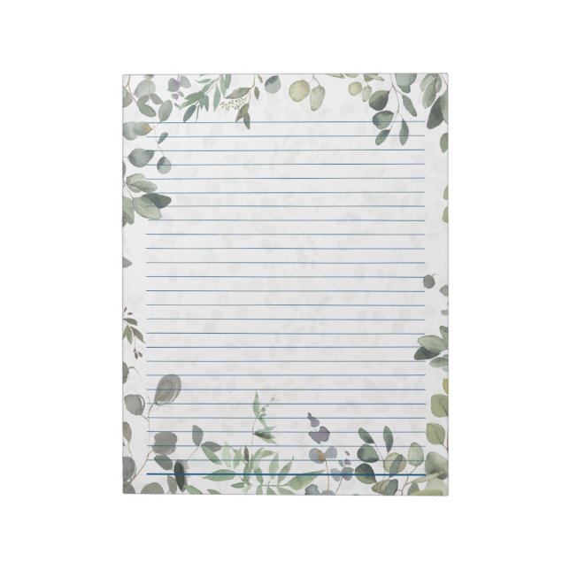 Bloc-note Eucalyptus bio Aquarelle Design 40 pages (Tourné)