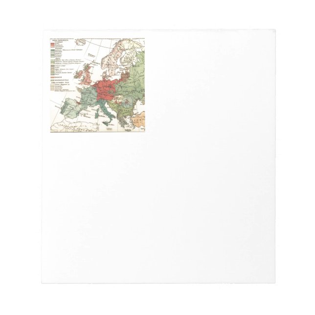 Bloc-note Europe Carte Pays Antique Mondiale (Devant)