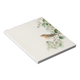 Bloc-note European Robin & Hawthorn – Editable Botanical Wed