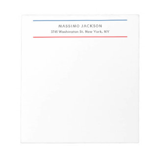 Bloc-note Exclusif Personnel Moderne Bleu Rouge Blanc
