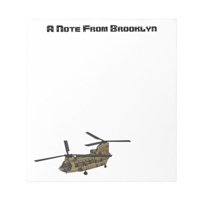 Bloc-note Exemple d'hélicoptère militaire Chinook (Devant)