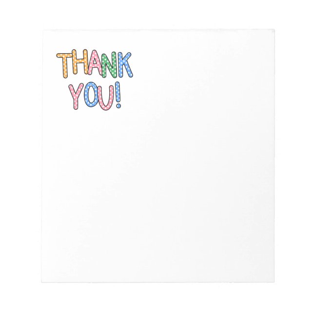 Bloc-note Expression de texte de point du Merci (Devant)
