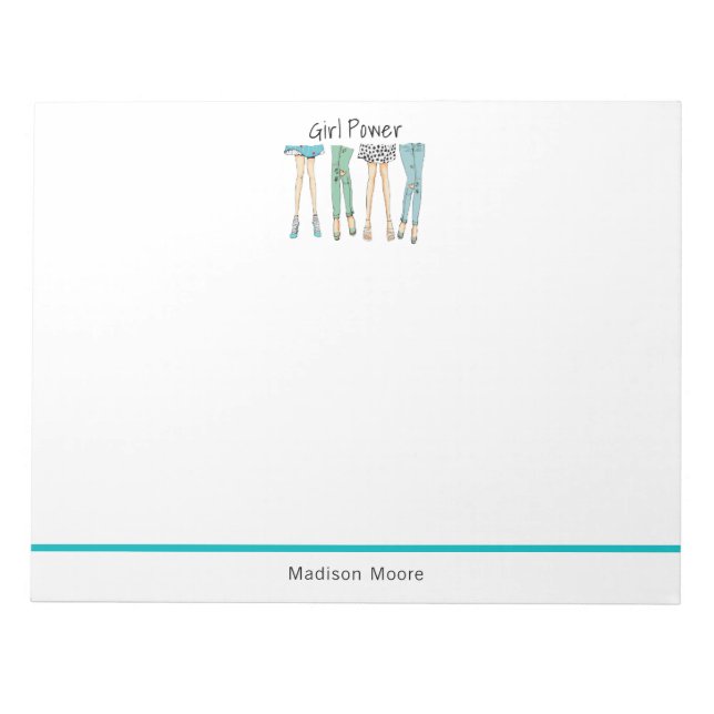 Bloc-note Fabuleux pied "Girl Power" (Devant)