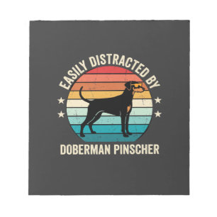 Bloc-note Facilement distrait par Doberman Pinscher Retro Su