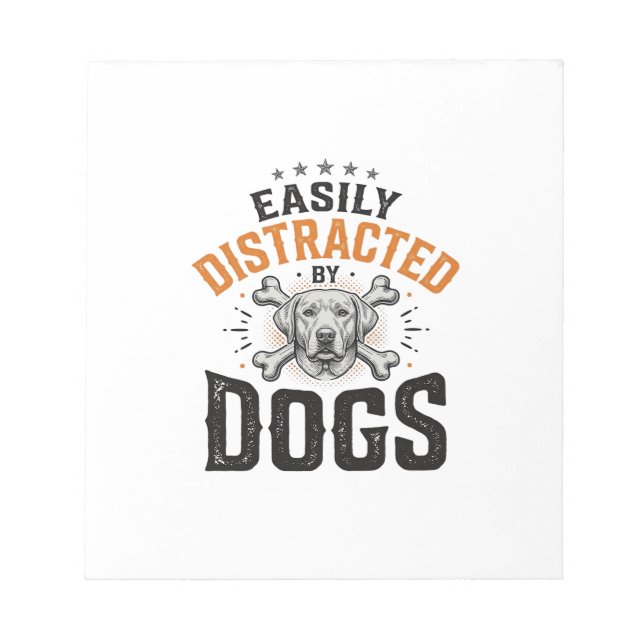 Bloc-note Facilement Distrait Par Les Chiens Conception De C (Devant)