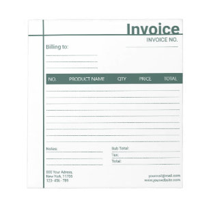 Bloc-note Facturation simple et moderne Réception de vente G