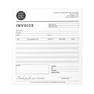 Bloc-note Facture de vente de reçu de petite entreprise mode