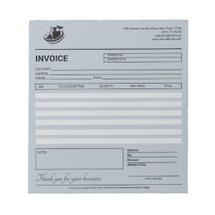Bloc-note Facture / Reçu du service de nettoyage élégant