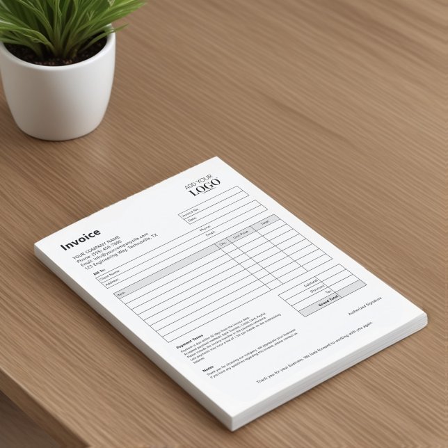 Bloc-note Facturer moderne minimaliste professionnel (Créateur téléchargé)