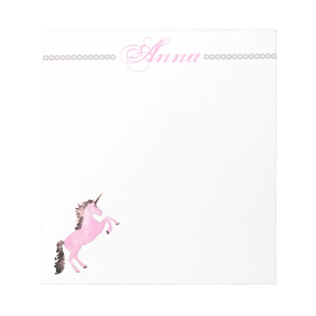 Bloc-note Faetastic licorn rose personnalisation (Devant)