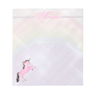 Bloc-note Faetastic unicorn rose personnalisation