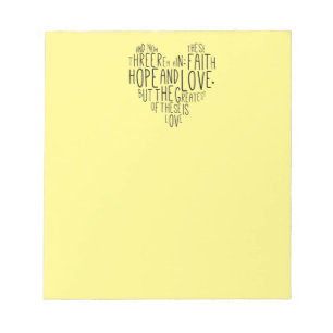 Bloc-note Faith Hope Love 1 Corinthiens 13:13