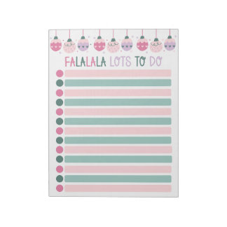 Bloc-note FaLaLaLa Lots to Do Christmas Shopping List