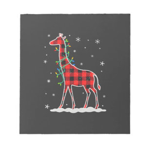 Bloc-note Famille à carreaux de buffle Girafe Noël apparieme