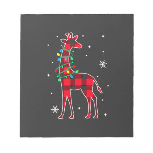 Bloc-note Famille assortie à carreaux de buffle Girafe Noël 