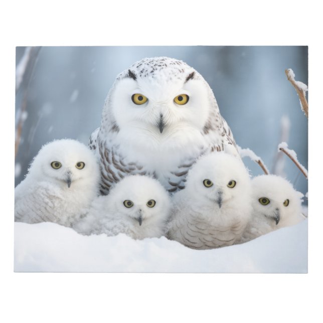 Bloc-note Famille d'animaux de hibou errant la nature (Devant)