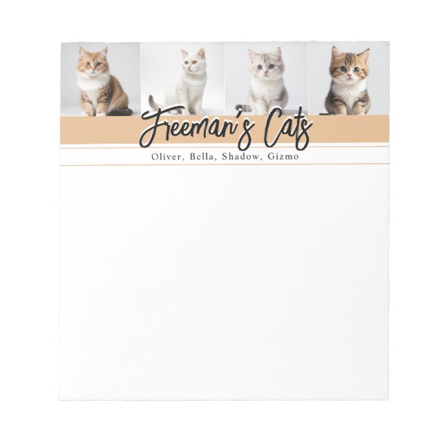 Bloc-note Famille de photos de chats personnalisées (Devant)