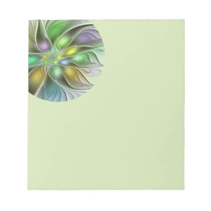 Bloc-note Fantaisie Fleur Moderne Abstraite Fractale Colorée