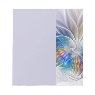 Bloc-note Fantaisie florale, fleur fractale abstraite coloré