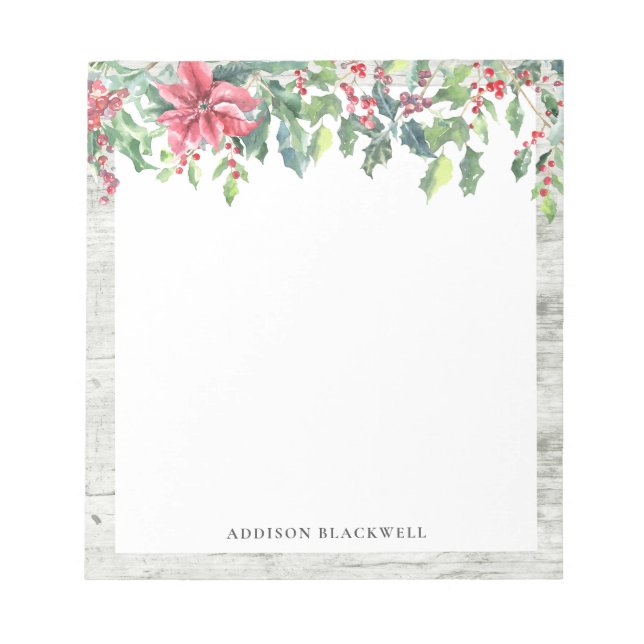 Bloc-note Farmhouse Christmas Mistletoe Personnalisé (Devant)