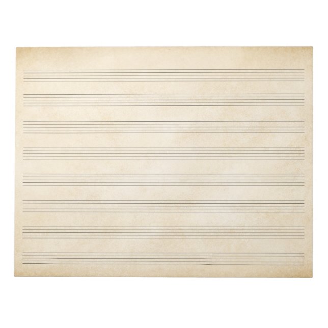 Bloc-note Faux Antique Music Manuscript Paper Stationary (Devant)
