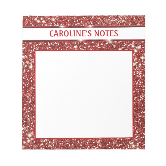 Bloc-note Faux Rouge Parties scintillant texture Look avec t (Devant)