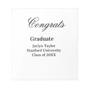 Bloc-note Félicitations diplôme nom université nom promotion