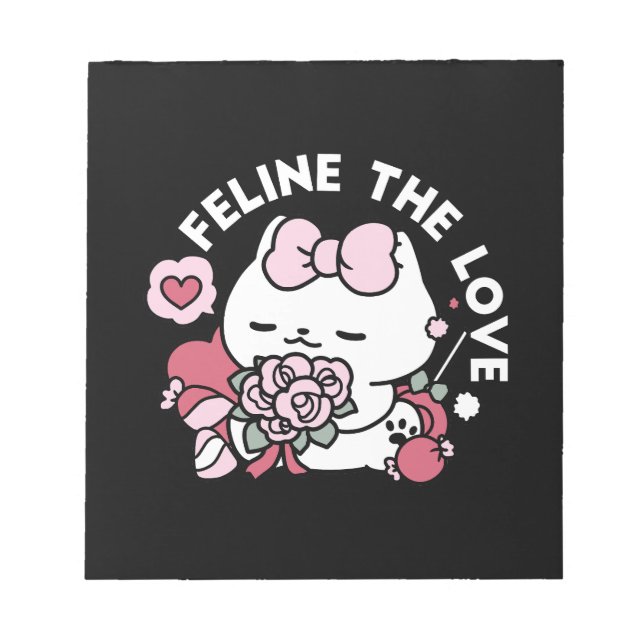 Bloc-note Feline the Love - Design de chat de la belle Valen (Devant)