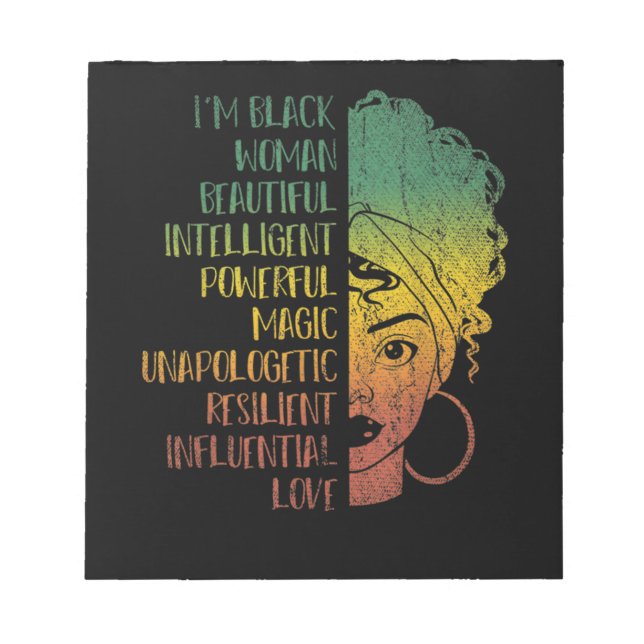 Bloc-note Femme Africaine Gift Melanin Pride Histo Noir (Devant)