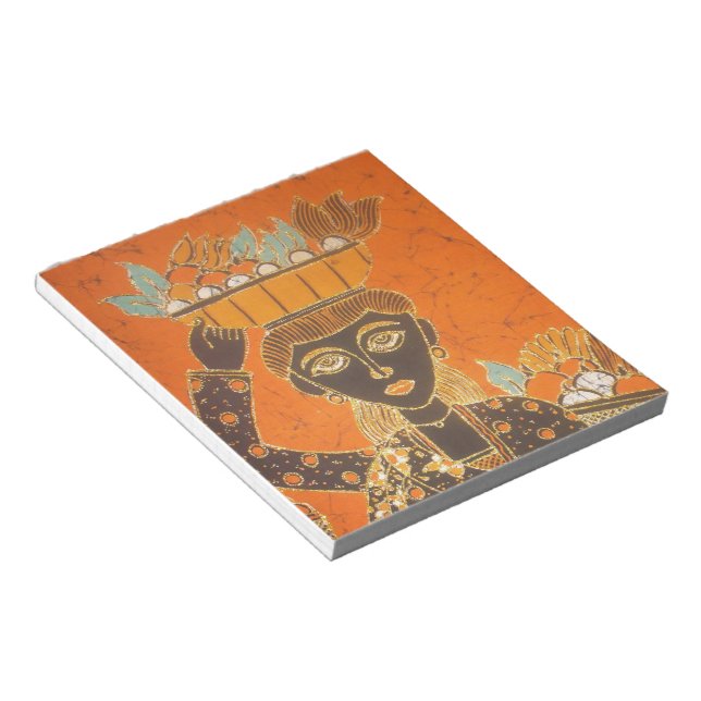 Bloc-note Femme africaine portant panier Personnaliser produ (Incliné)