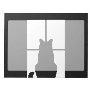 Bloc-note Fenêtre Chat noir Cliquez pour Customiser une déco