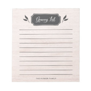 Bloc-note Ferme   Liste d'épiceries