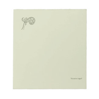 Bloc-note Fern Fiddlehead- Botanists Pause- Minimal