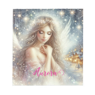 Bloc-note Festive Girly Watercolor Ethereal Frost Snow Angel