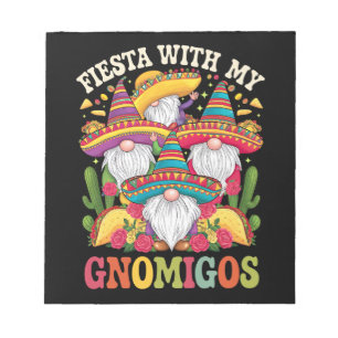 Bloc-note Fête avec mes Gnomigos Gnome Cinco De Mayo